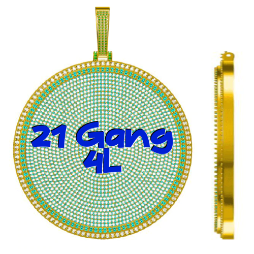 CUSTOM LETTER NECKLACE 3D BIG DISC