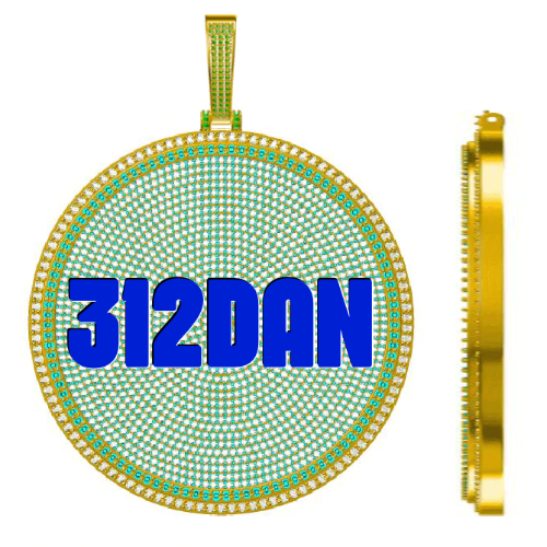 CUSTOM LETTER NECKLACE 3D BIG DISC