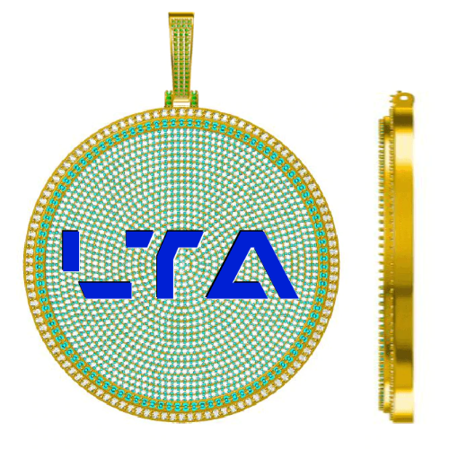 CUSTOM LETTER NECKLACE 3D BIG DISC