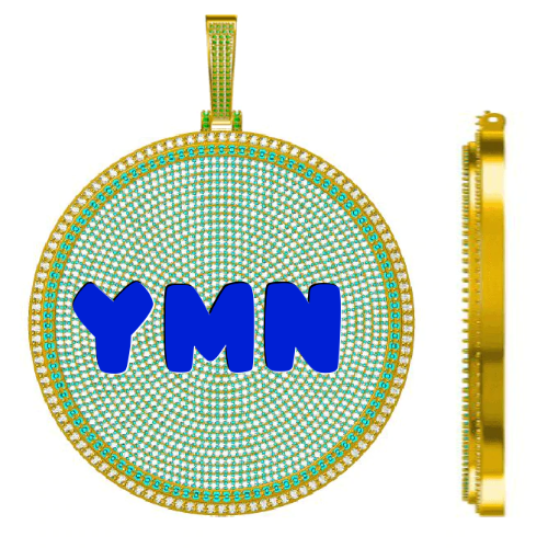 CUSTOM LETTER NECKLACE 3D BIG DISC