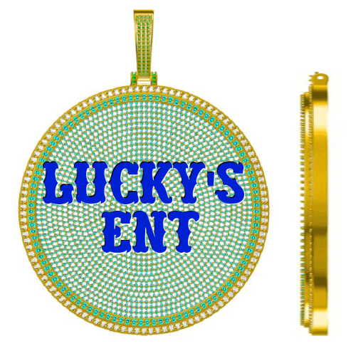 CUSTOM LETTER NECKLACE 3D BIG DISC