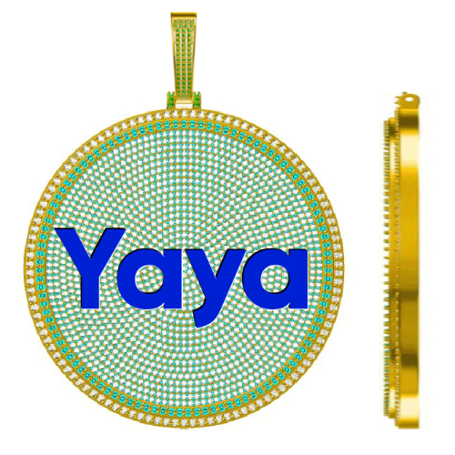 CUSTOM LETTER NECKLACE 3D BIG DISC