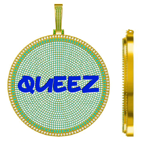 CUSTOM LETTER NECKLACE 3D BIG DISC