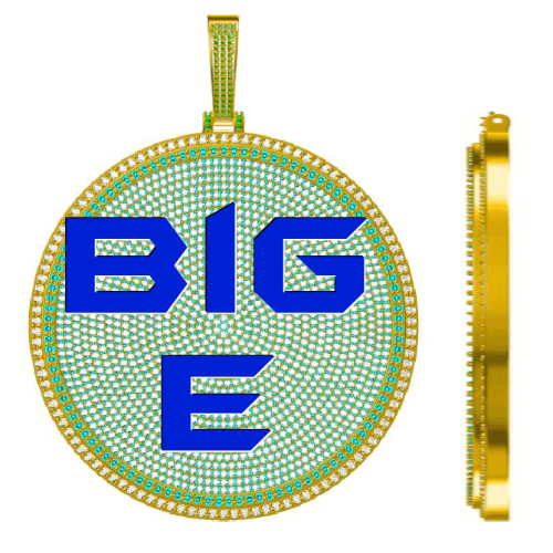 CUSTOM LETTER NECKLACE 3D BIG DISC