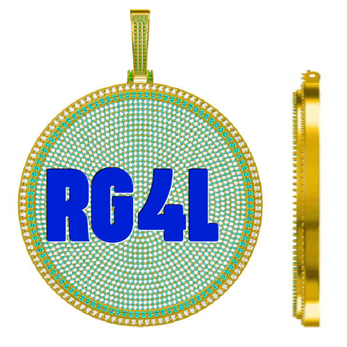 CUSTOM LETTER NECKLACE 3D BIG DISC