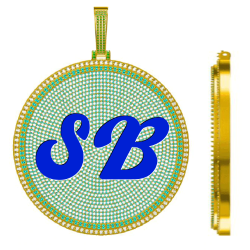 CUSTOM LETTER NECKLACE 3D BIG DISC