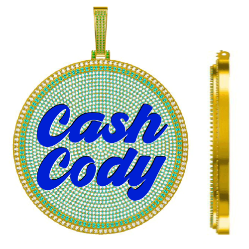 CUSTOM LETTER NECKLACE 3D BIG DISC