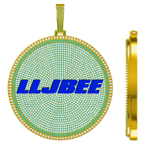 CUSTOM LETTER NECKLACE 3D BIG DISC