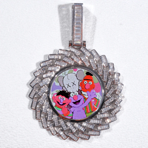 Large 3D Baguette Custom Picture Pendant