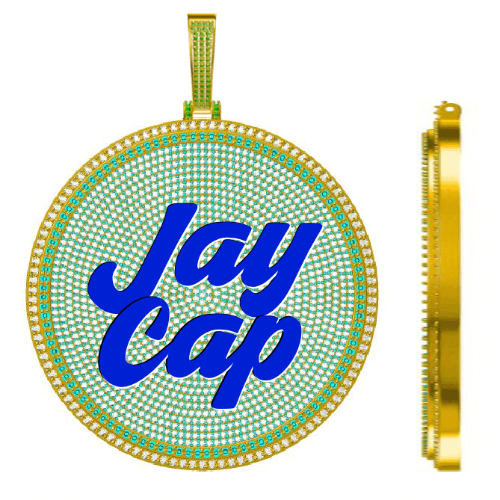 CUSTOM LETTER NECKLACE 3D BIG DISC