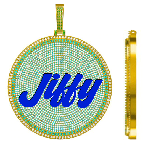 CUSTOM LETTER NECKLACE 3D BIG DISC