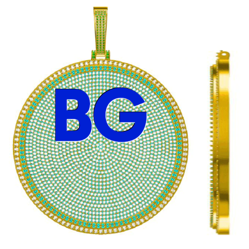 CUSTOM LETTER NECKLACE 3D BIG DISC