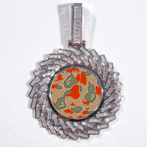 Large 3D Baguette Custom Picture Pendant