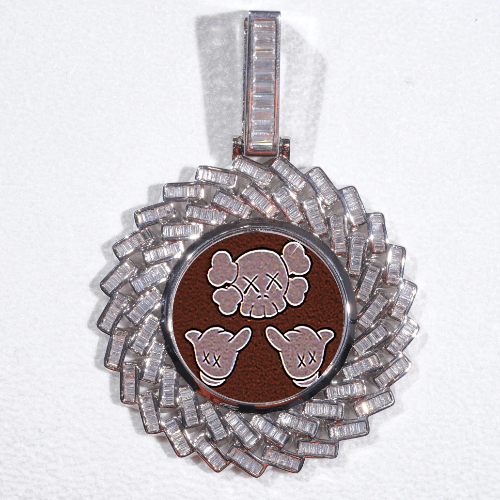 Large 3D Baguette Custom Picture Pendant