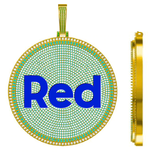 CUSTOM LETTER NECKLACE 3D BIG DISC