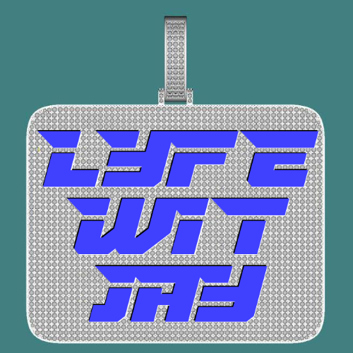 CUSTOM LETTER NECKLACE 3D BIG SQUARE
