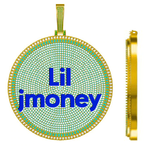 CUSTOM LETTER NECKLACE 3D BIG DISC