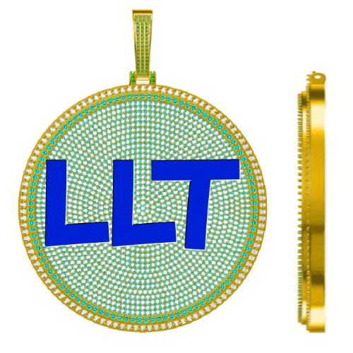 CUSTOM LETTER NECKLACE 3D BIG DISC