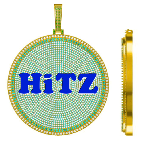 CUSTOM LETTER NECKLACE 3D BIG DISC