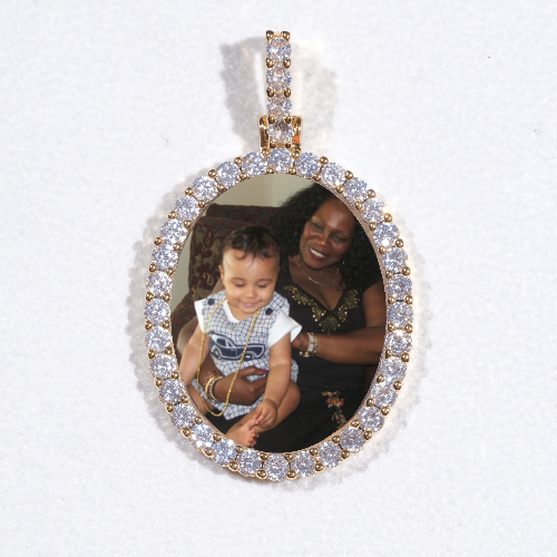 3D Oval Custom Picture Pendant