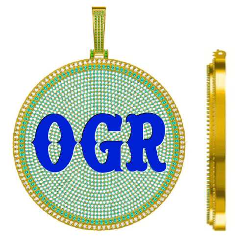 CUSTOM LETTER NECKLACE 3D BIG DISC