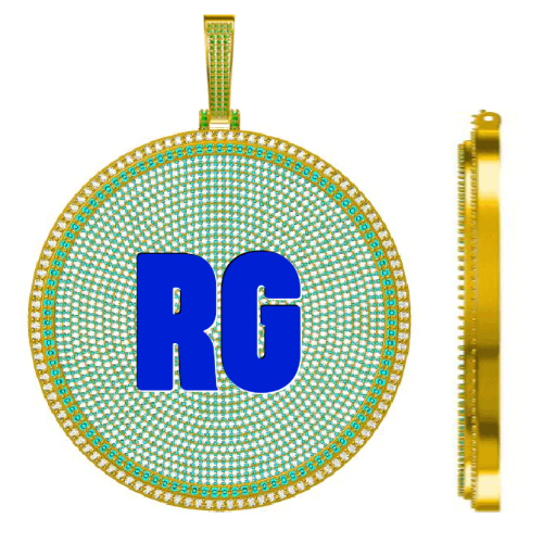 CUSTOM LETTER NECKLACE 3D BIG DISC