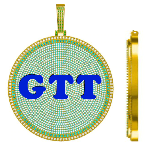 CUSTOM LETTER NECKLACE 3D BIG DISC