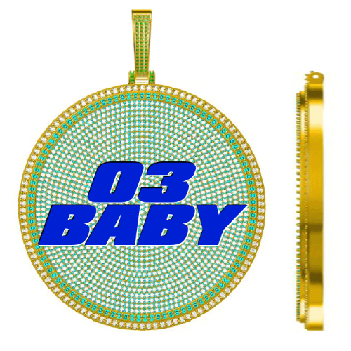 CUSTOM LETTER NECKLACE 3D BIG DISC