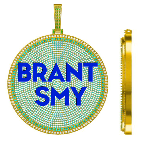 CUSTOM LETTER NECKLACE 3D BIG DISC