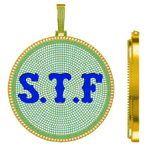 CUSTOM LETTER NECKLACE 3D BIG DISC