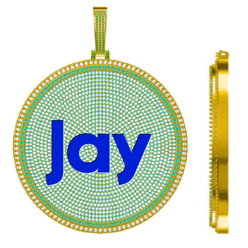 CUSTOM LETTER NECKLACE 3D BIG DISC