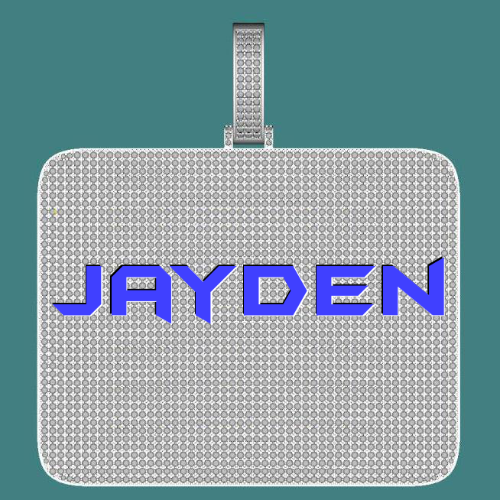 CUSTOM LETTER NECKLACE 3D BIG SQUARE