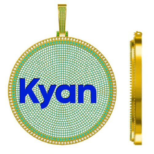 CUSTOM LETTER NECKLACE 3D BIG DISC