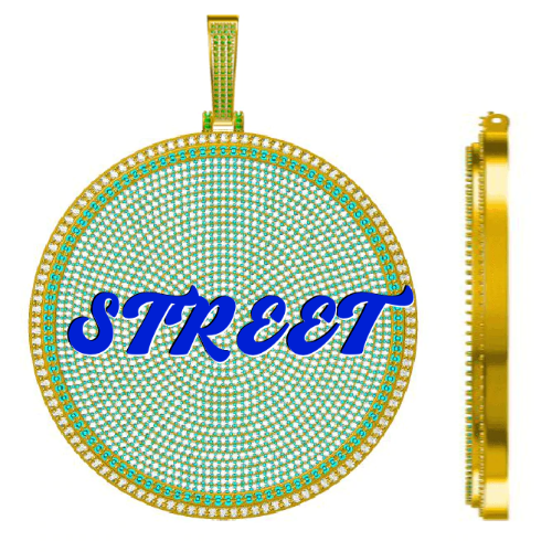 CUSTOM LETTER NECKLACE 3D BIG DISC