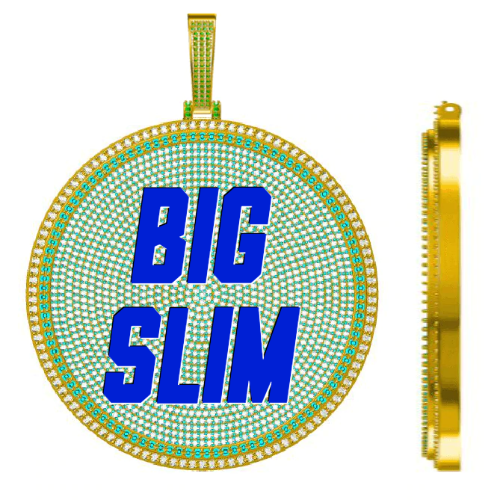 CUSTOM LETTER NECKLACE 3D BIG DISC