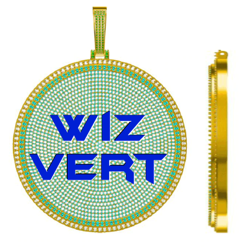 CUSTOM LETTER NECKLACE 3D BIG DISC
