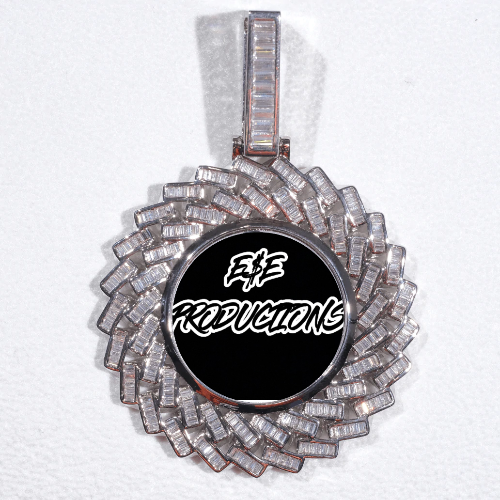 Large 3D Baguette Custom Picture Pendant