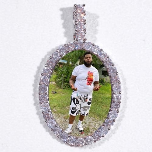 Large 3D Oval Custom Picture Pendant