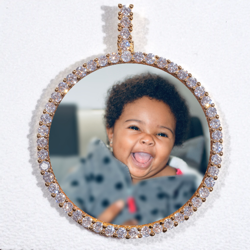 LARGE 3D CIRCLE CUSTOM PICTURE PENDANT