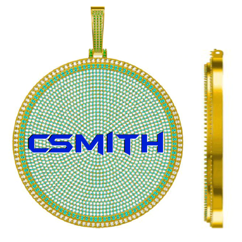 CUSTOM LETTER NECKLACE 3D BIG DISC