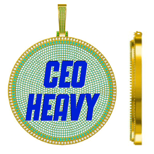 CUSTOM LETTER NECKLACE 3D BIG DISC