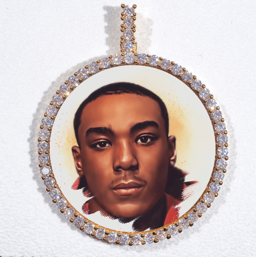 LARGE 3D CIRCLE CUSTOM PICTURE PENDANT