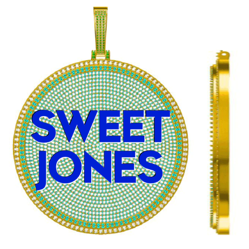 CUSTOM LETTER NECKLACE 3D BIG DISC