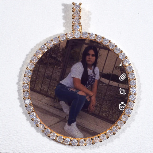 LARGE 3D CIRCLE CUSTOM PICTURE PENDANT