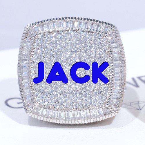 CUSTOM LETTER 3D ICED RING