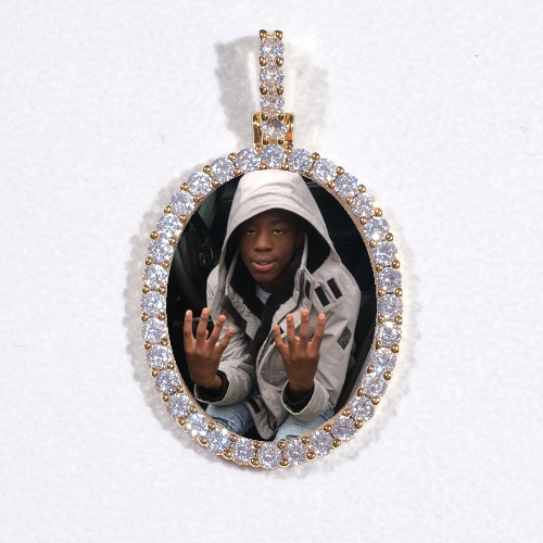 3D Oval Custom Picture Pendant