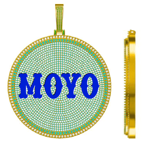 CUSTOM LETTER NECKLACE 3D BIG DISC