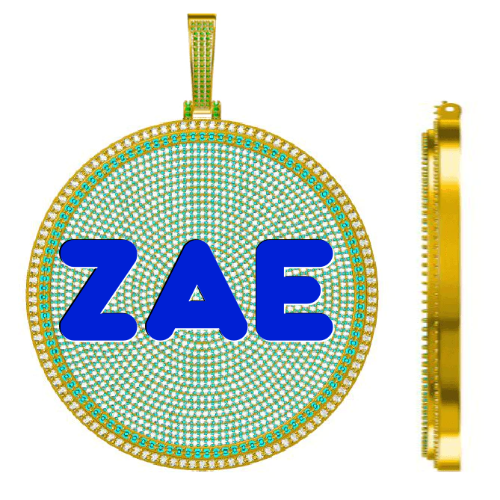 CUSTOM LETTER NECKLACE 3D BIG DISC