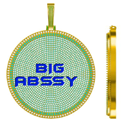 CUSTOM LETTER NECKLACE 3D BIG DISC