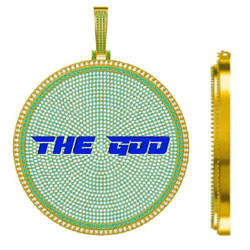 CUSTOM LETTER NECKLACE 3D BIG DISC
